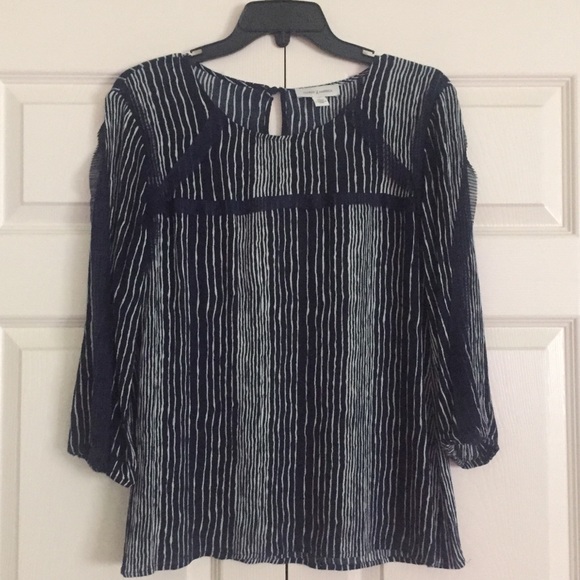 Vintage America Tops - NWOT Vintage America Navy & White Striped Top